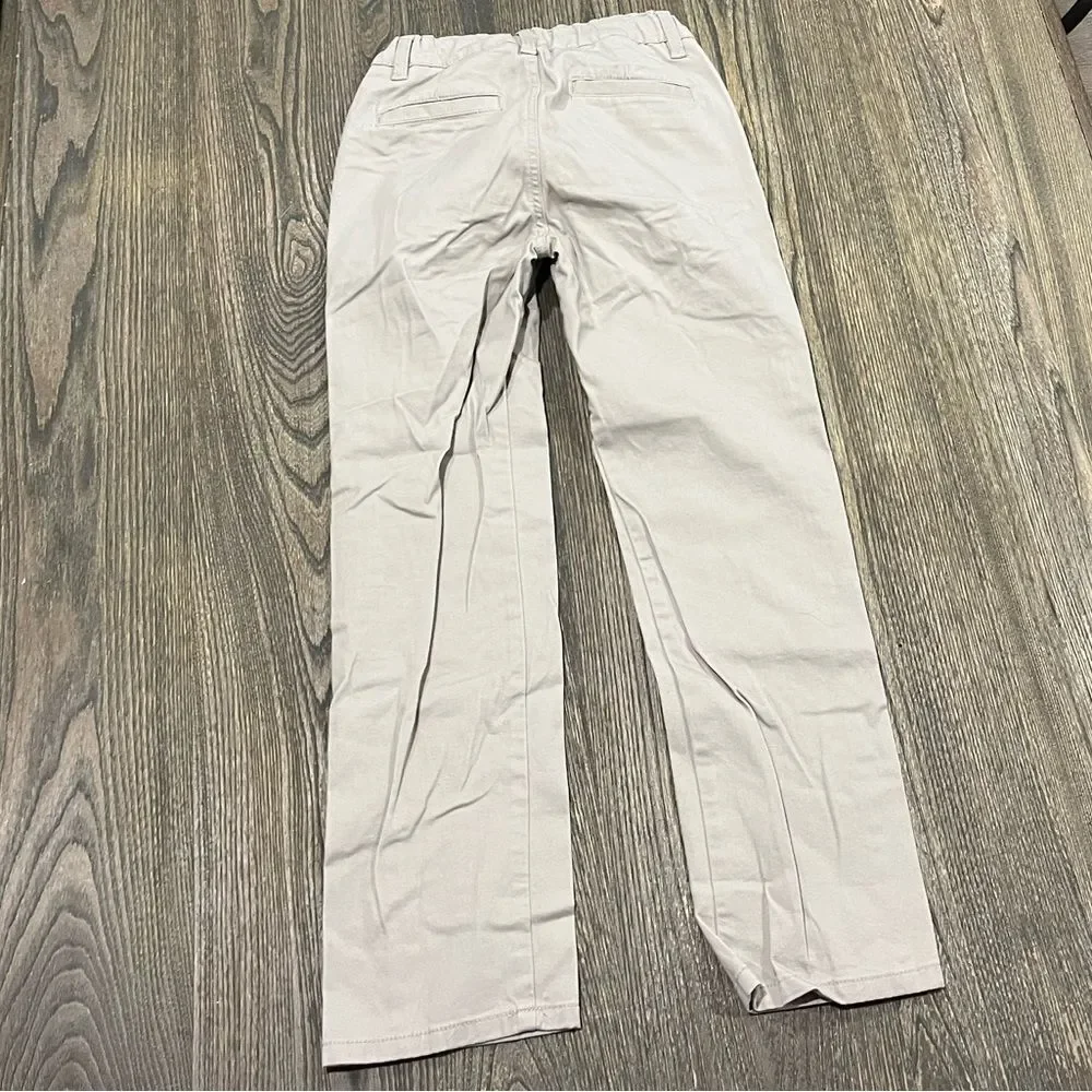 Izod Pants Straight Leg Flat Front Mid Rise Cotton Stretch Chino Khaki Size 10